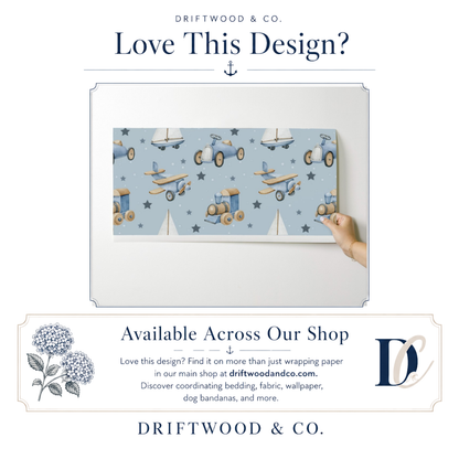 Planes Trains & Sailboats Little Boy Wrapping Paper
