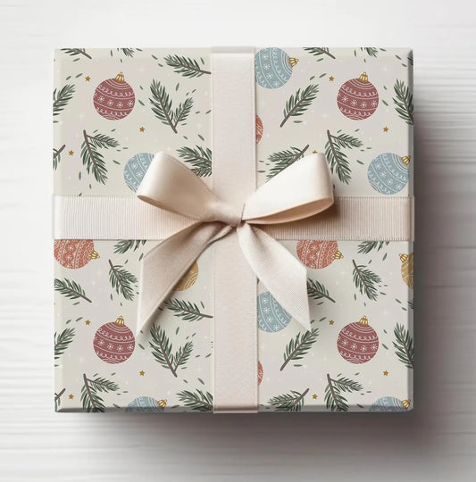 Classic Christmas Ornaments Gift Wrap, Christmas Wrapping Paper, Christmas Ornament Gift Wrap, Wrapping, Christmas Gifts, Vintage Christmas