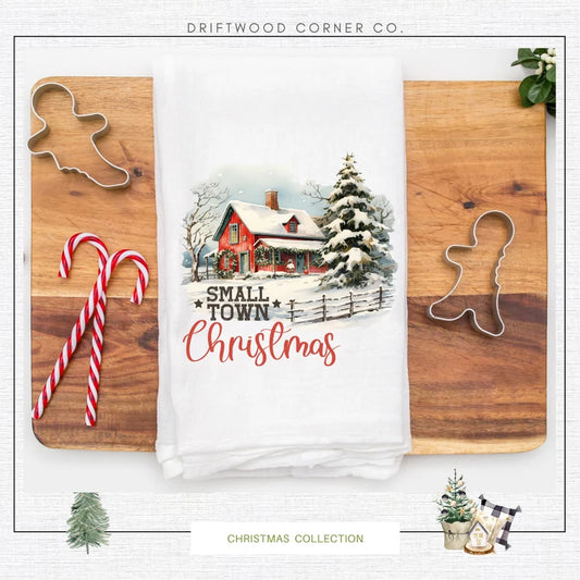 Small Town Christmas Hand Towel