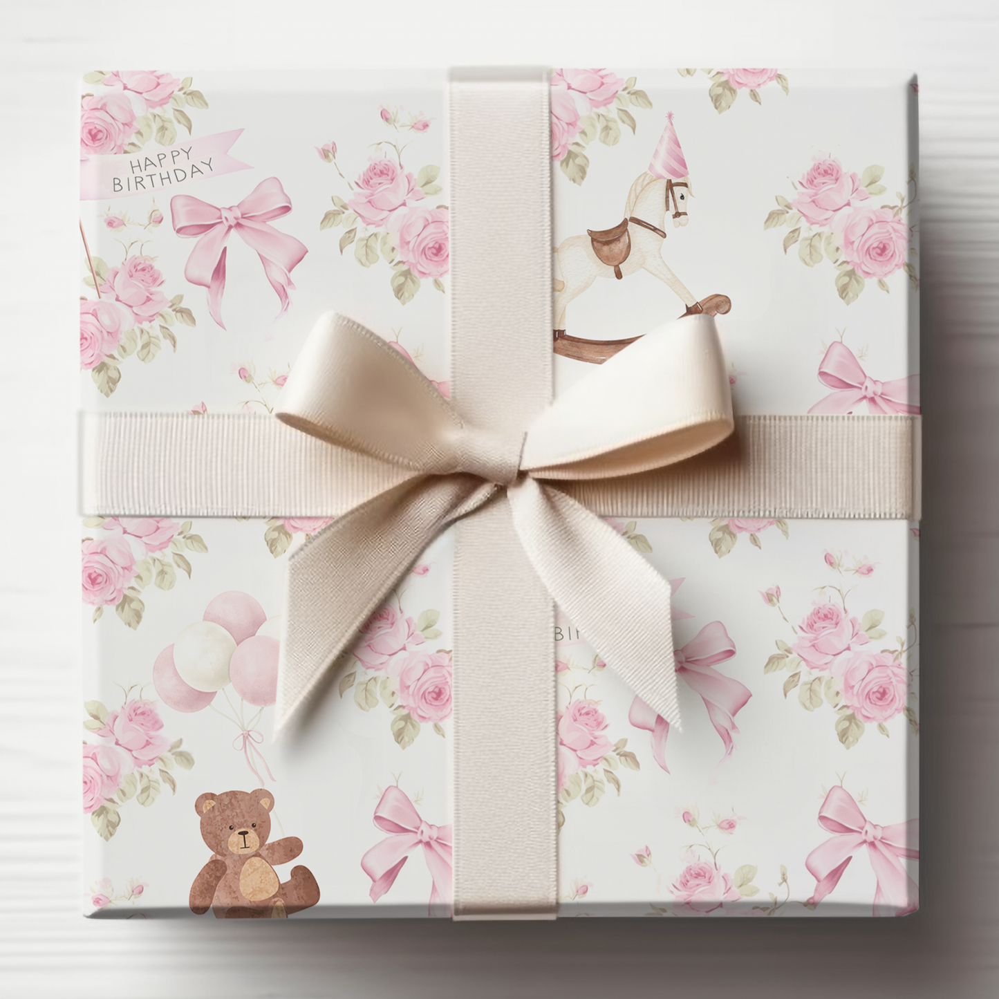 Happy Birthday Baby/Toddler Girl Wrapping Paper
